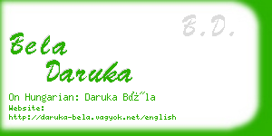 bela daruka business card